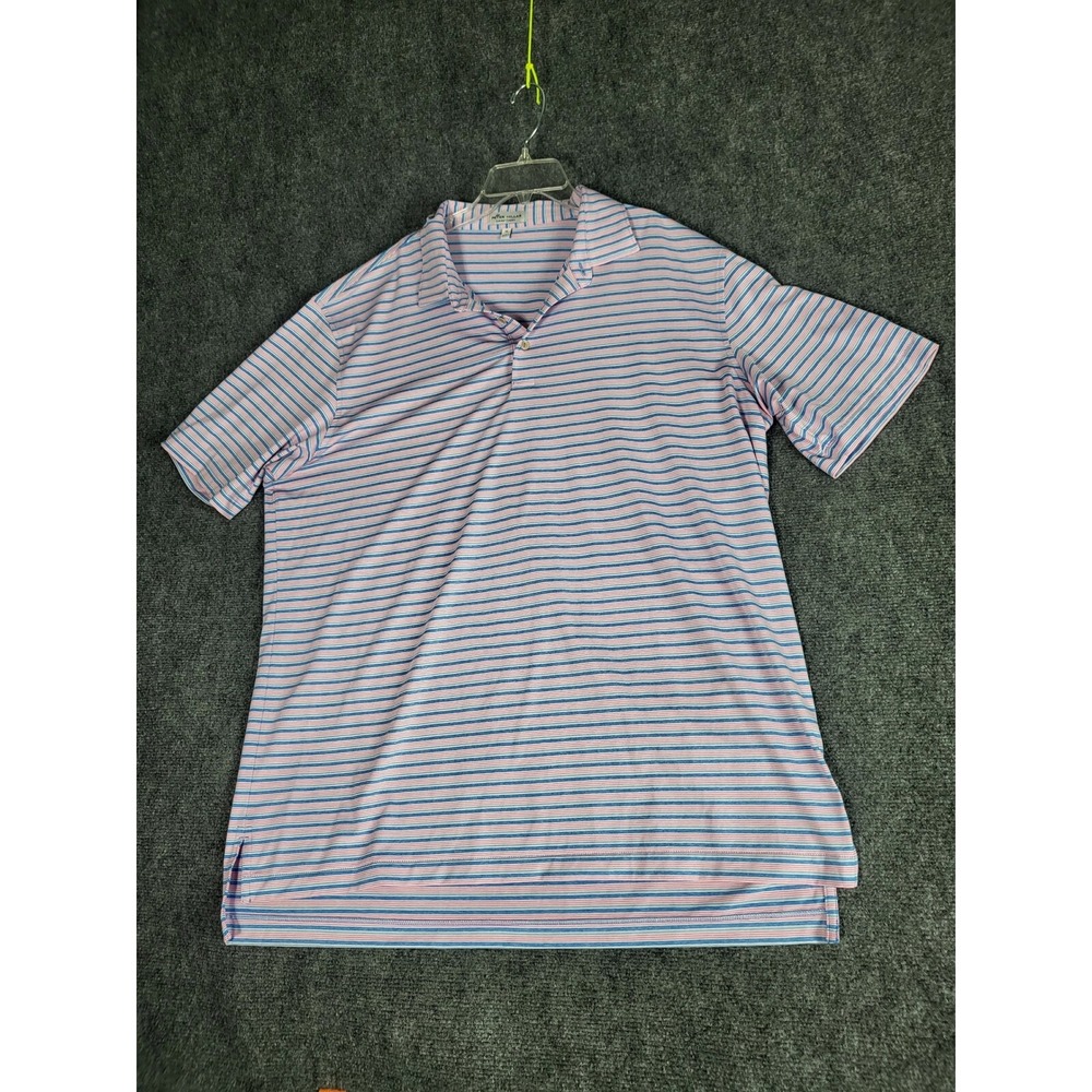 Peter Millar Summer Comfort Golf Polo Shirt Men Sz XL Striped Title Partners PT